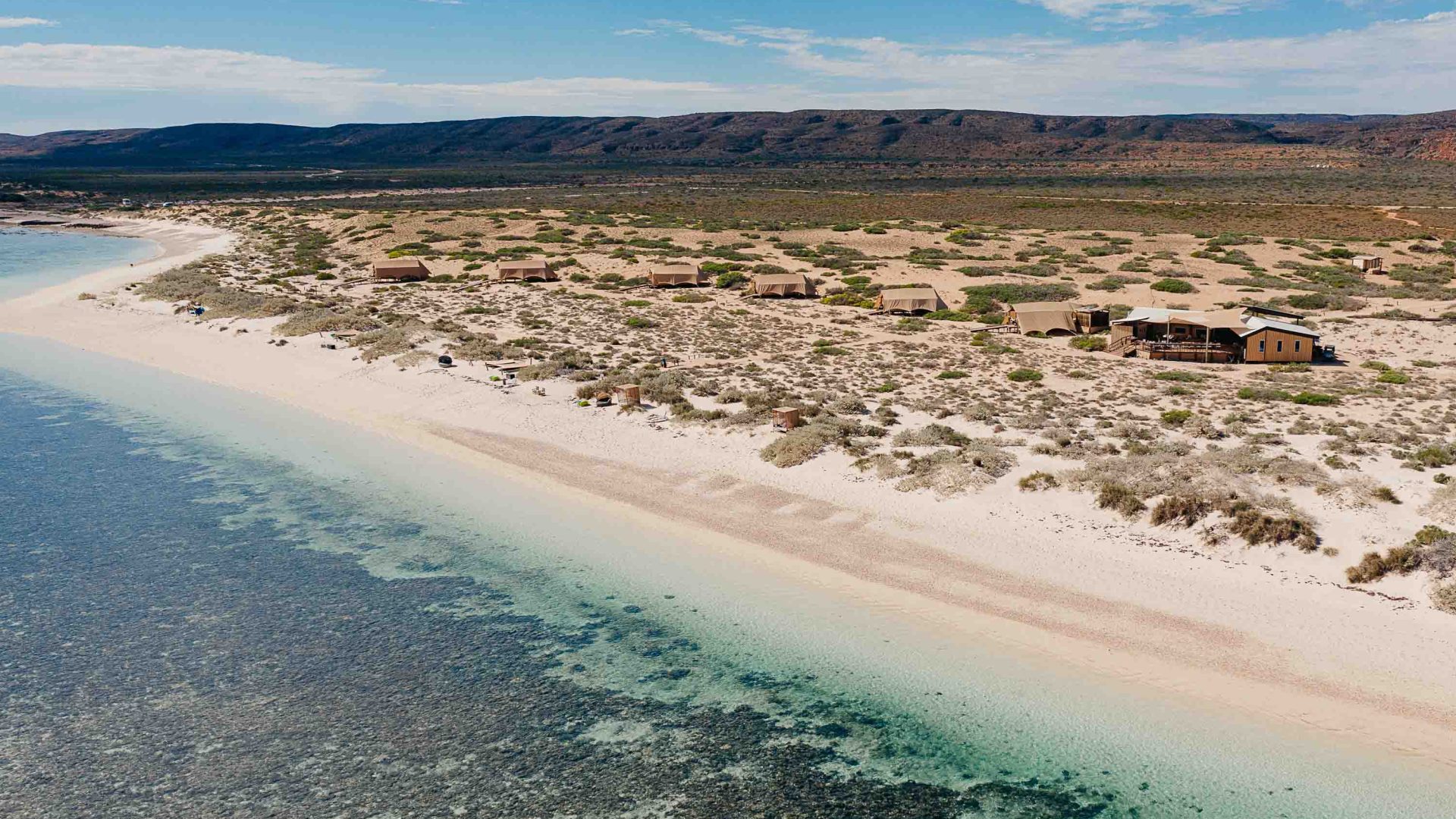 Aerial view of Sal Salis Ningaloo Reef.